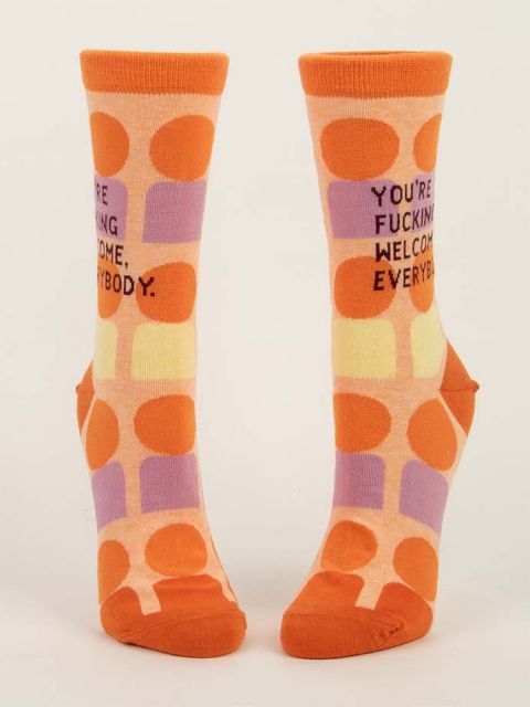 You're Fucking Welcome, Everybody W-Crew Socks BLUEQ
