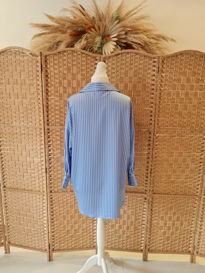 Zara Stripe oversized shirt M