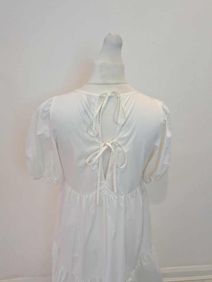 Zara White Tiered Dress L