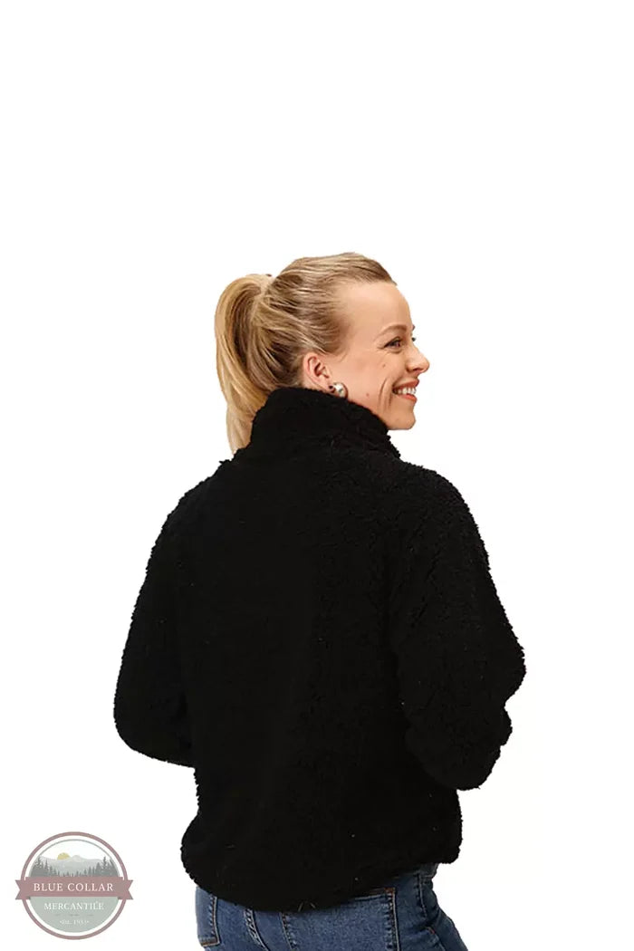 Roper 03-098-0250-6184 BL Polar Fleece Side Zip Pullover in Black Back View