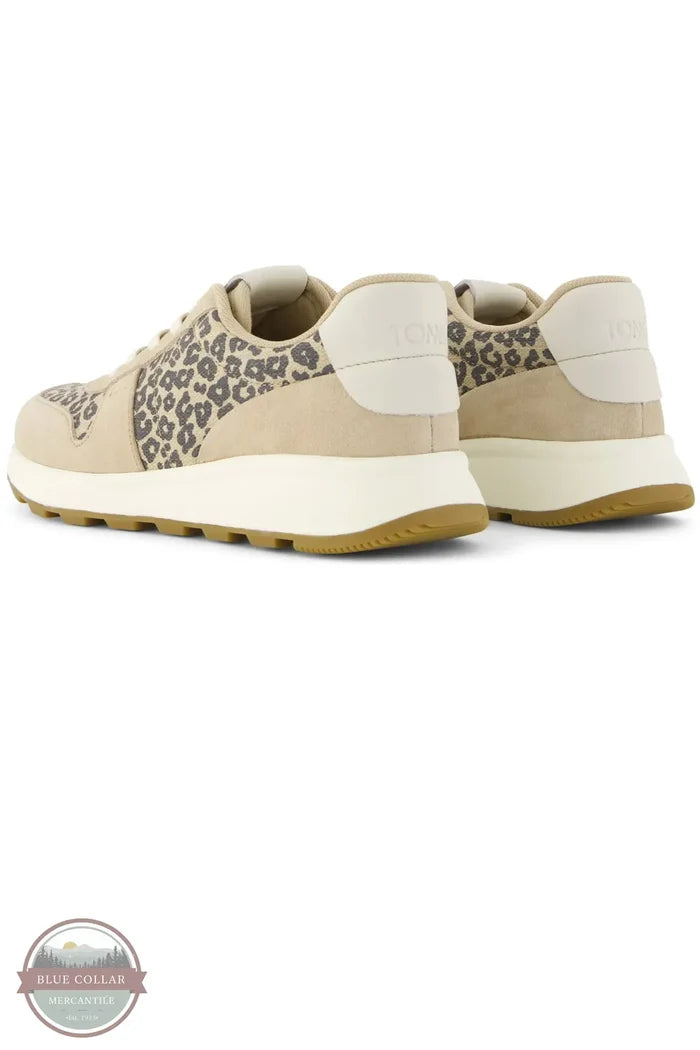 TOMS 10023135 TRVL LITE Retro Runner Sneaker Water Repellent Natural Leopard Spots back heel view