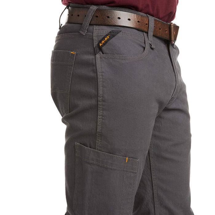 Ariat 10030250 Rebar M4 Low Rise DuraStretch Made Tough Stackable Straight Leg Pant, Rebar Grey