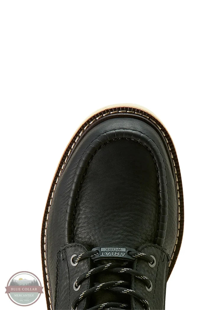 Ariat 10063920 Rebar Lift 6" Black Waterproof Composite Toe Work Boot view of mock toe