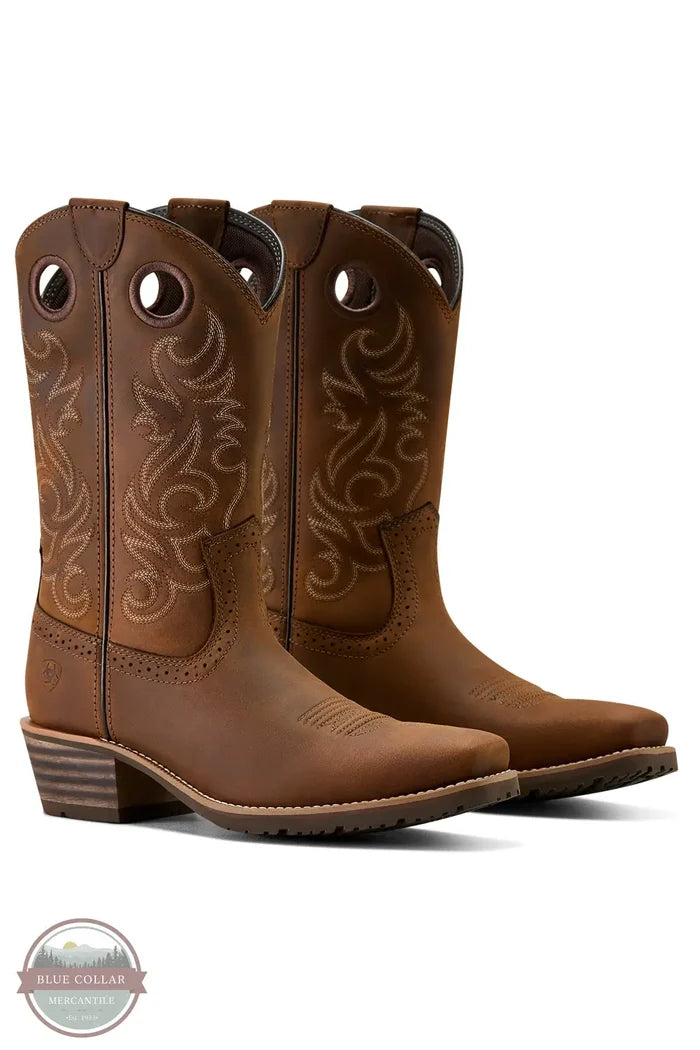 Ariat 10064046 Hybrid Roughstock Square Toe Cowboy Boot, pair