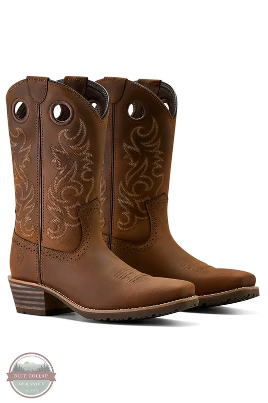 Ariat 10064046 Hybrid Roughstock Square Toe Cowboy Boot, pair