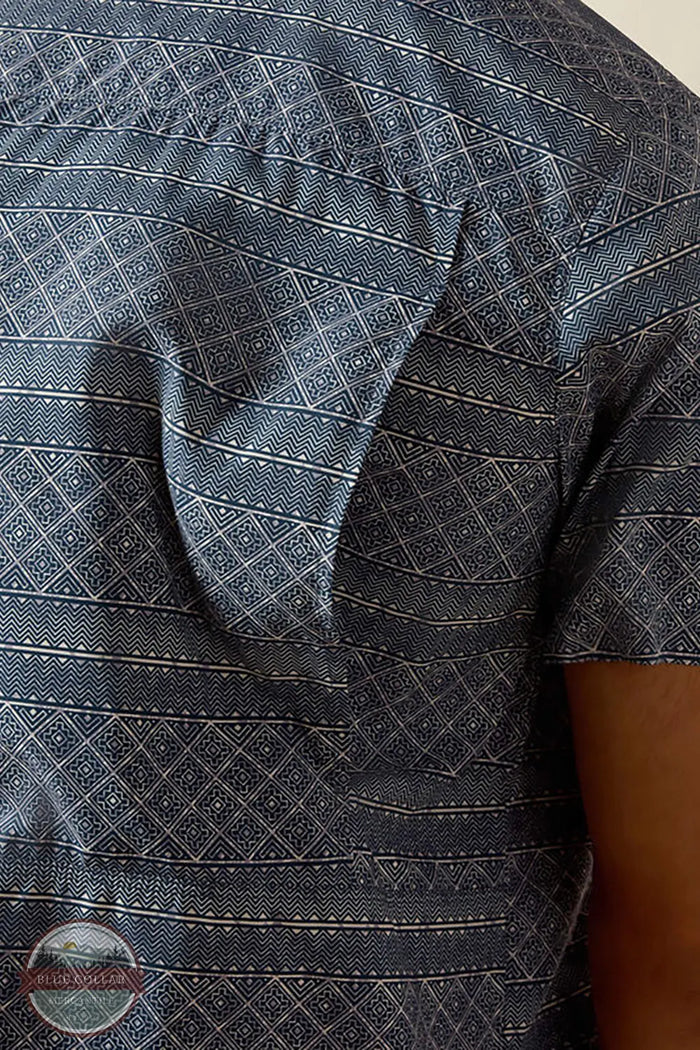 Ariat Men's Printed VentTEK Outbound Fitted Shirt in Dark Denim venTEK view