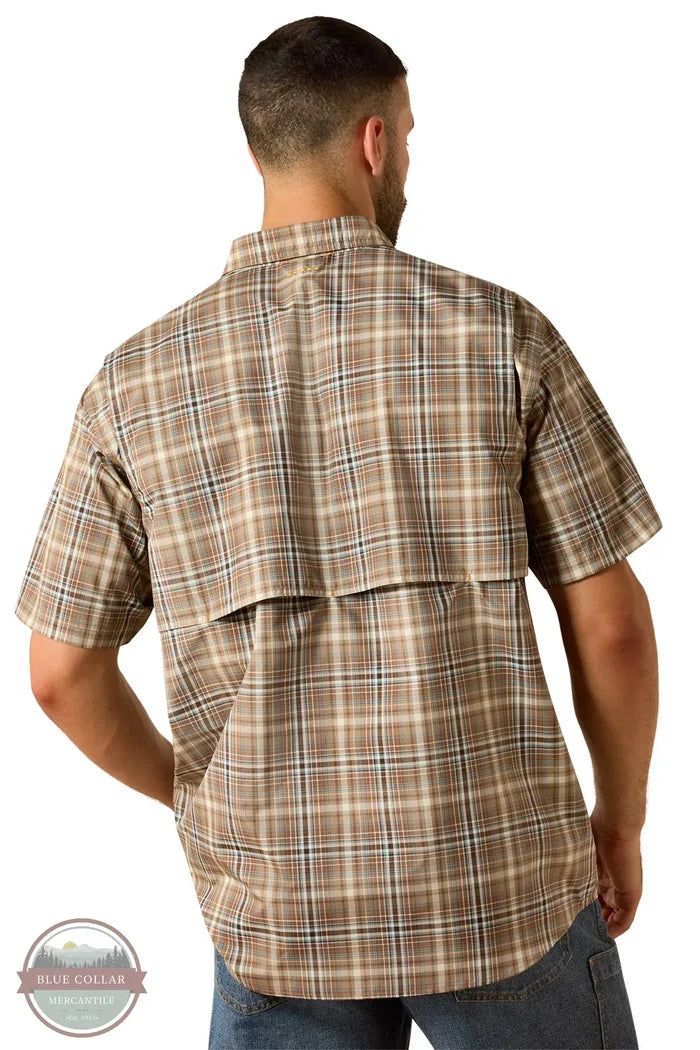 Ariat 10071544 Rebar Made Tough VentTEK DuraStretch Work Shirt in Pinecone back view