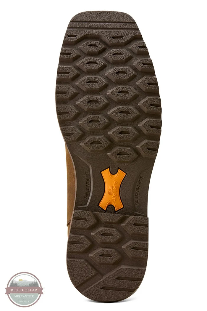 Ariat 10074284 Activator Chelsea Waterproof Steel Tow Work Boot in Rye Brown outer sole view