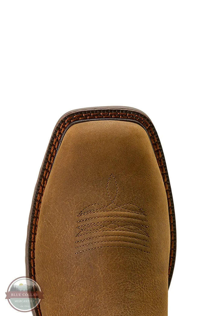Ariat 10074284 Activator Chelsea Waterproof Steel Tow Work Boot in Rye Brown toe view
