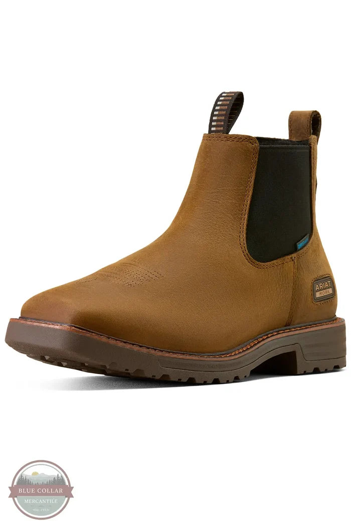 Ariat 10074285 Activator Chelsea Wide Square Toe Work Boot in Rye Brown 3/4 front view