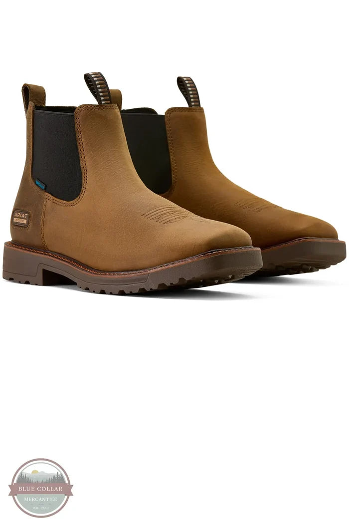 Ariat 10074285 Activator Chelsea Wide Square Toe Work Boot in Rye Brown pair shown together