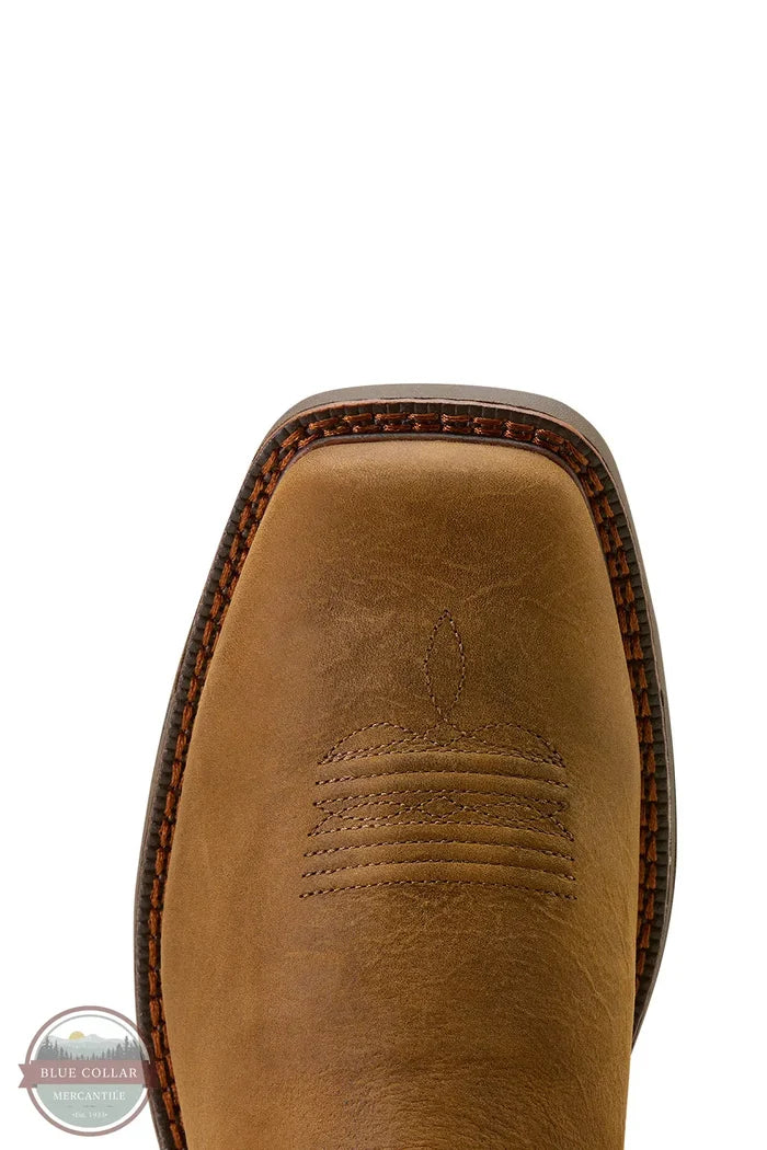 Ariat 10074285 Activator Chelsea Wide Square Toe Work Boot in Rye Brown toe view