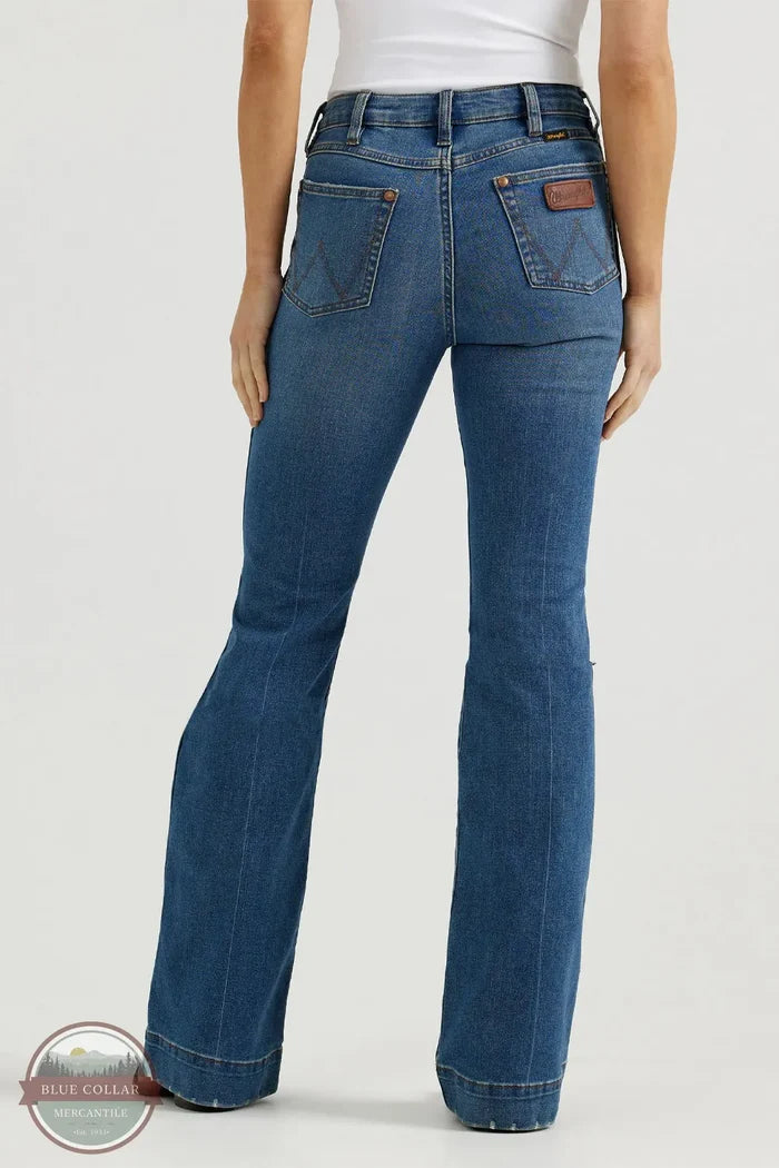 Wrangler 1011MPESY Retro Bailey Premium High Rise Slim Trouser Jeans rear view