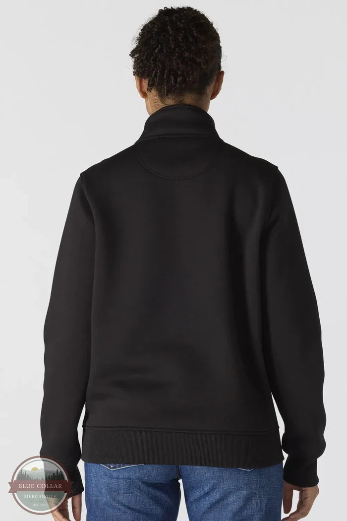 Carhartt 105295 Clarksburg Relaxed Fit Quarter-Zip Mock-Neck Sweatshirt in black models back view