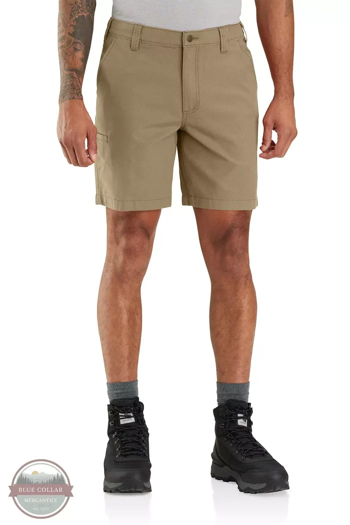 Carhartt 105841 Rugged Flex Relaxed Fit Canvas Work Shorts Dark Khaki Front View