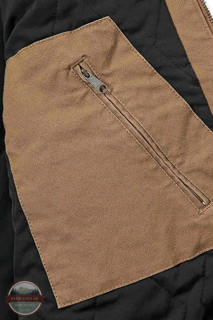 Carhartt 106433 Rugged Flex Relaxed Fit Duck Vest in Brown B84, inside zipper pocket