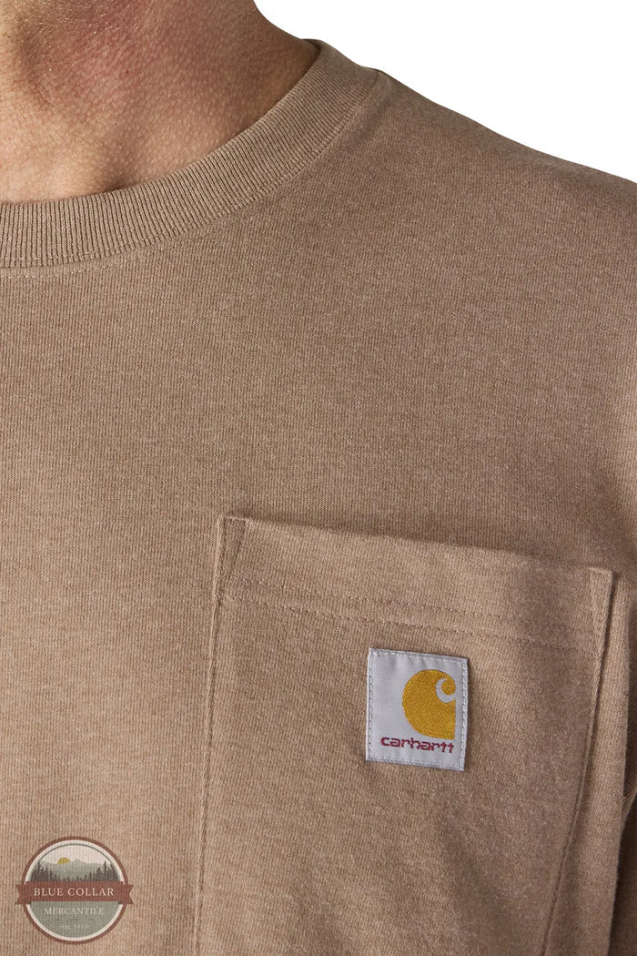Carhartt 107041 BB0 Loose Fit Heavyweight Long-Sleeve Pocket Deer Graphic T-Shirt front pocket detail view
