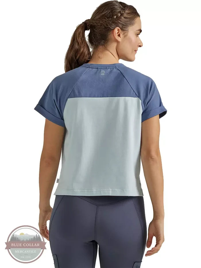 Wrangler 112333846 ATG Compass T-Shirt in Vintage Indigo Back View