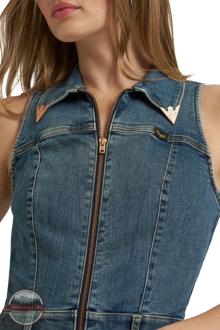 Wrangler 112375628 Lainey Wilson Western Rock Jean Catsuit front top detail view