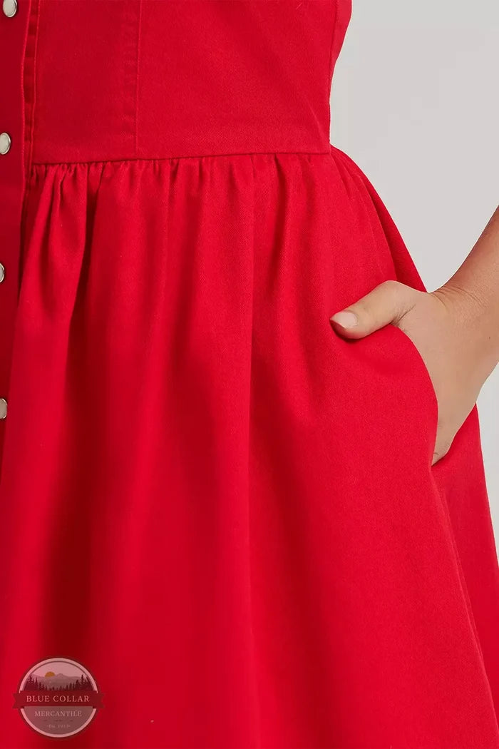 112379499 Americana Corset Snap Dress | Wrangler pocket detail view