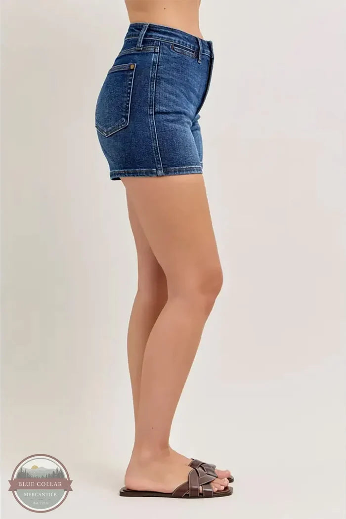 Judy Blue 150351REG High Waisted Tummy Control Slim Jean Shorts side view