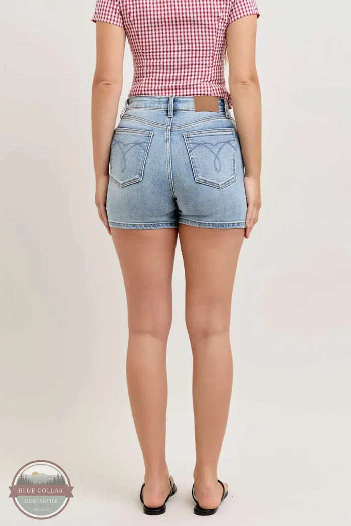 Judy Blue 152104REG High Waisted Slim Denim Short rear view