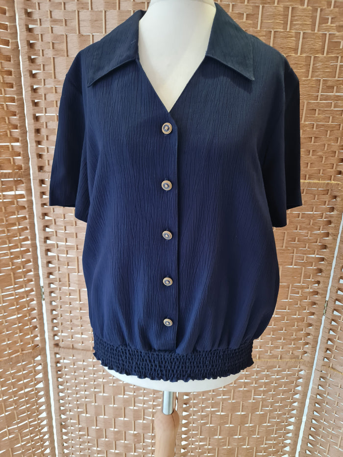 1980s Lauren Lee Navy Top 10/12