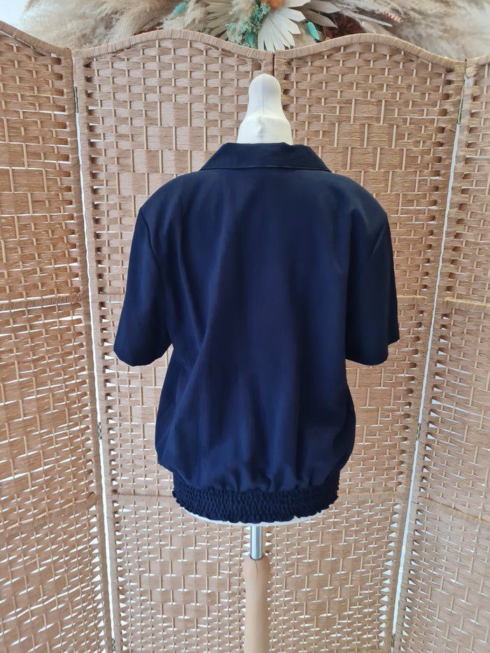 1980s Lauren Lee Navy Top 10/12