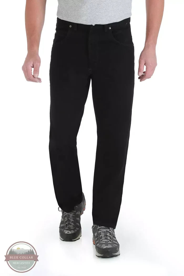 Wrangler 35002OB Rugged Wear Relaxed Fit Jeans in Black Front View