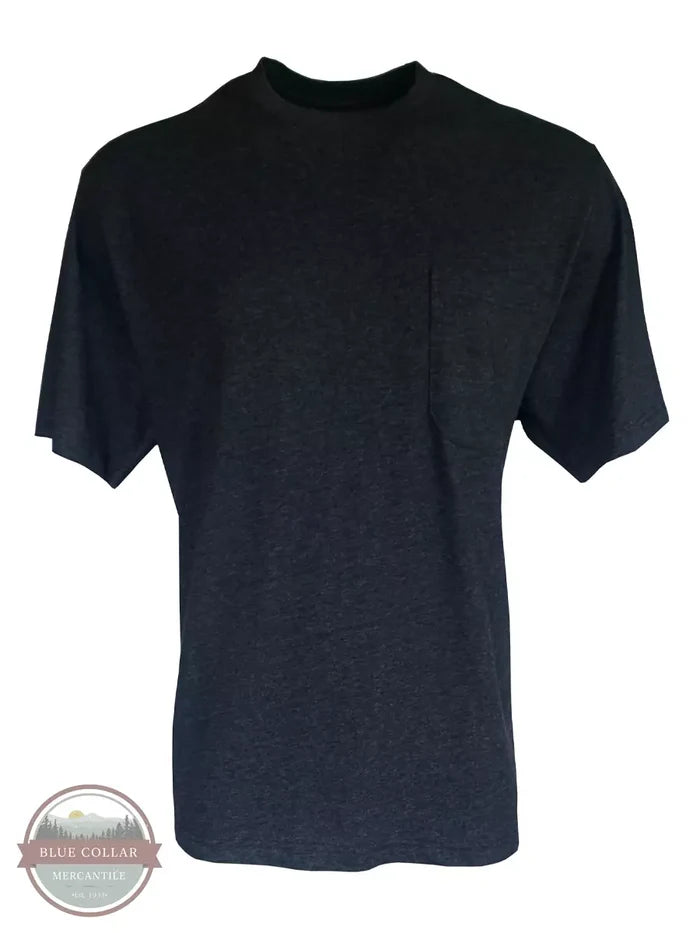 Foxfire 490 88 One Pocket Short Sleeve T-Shirt, Big & Tall Dark Charcoal Heather Front View