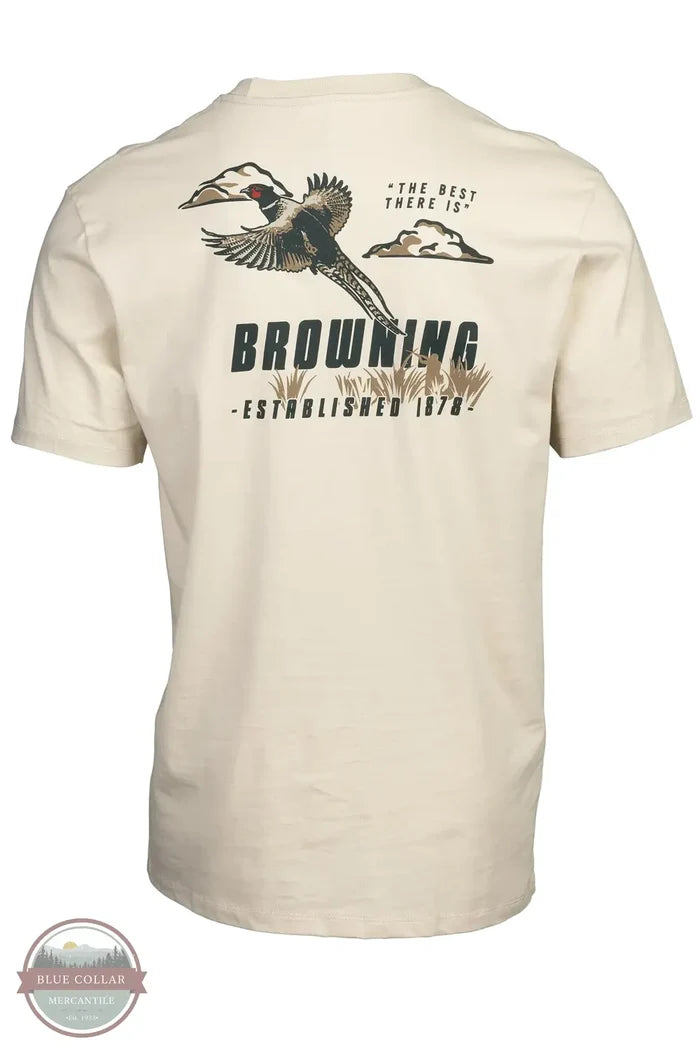 Browning Rooster T-Shirt in Bone back imprint view
