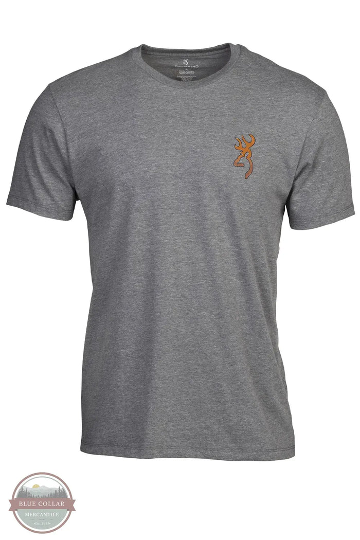 Browning Tag Out T-Shirt in Heather Grey front view