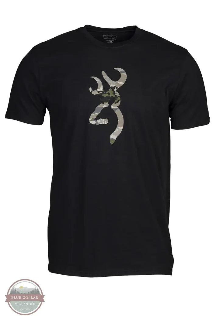 Browning Camo Buckmark Shirt in Black front view
