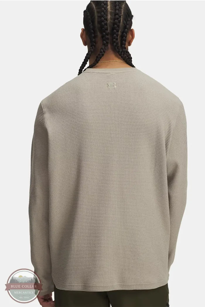 Under Armour 6005030 UA Expanse Waffle Long Sleeve Shirt on 203 tan, rear