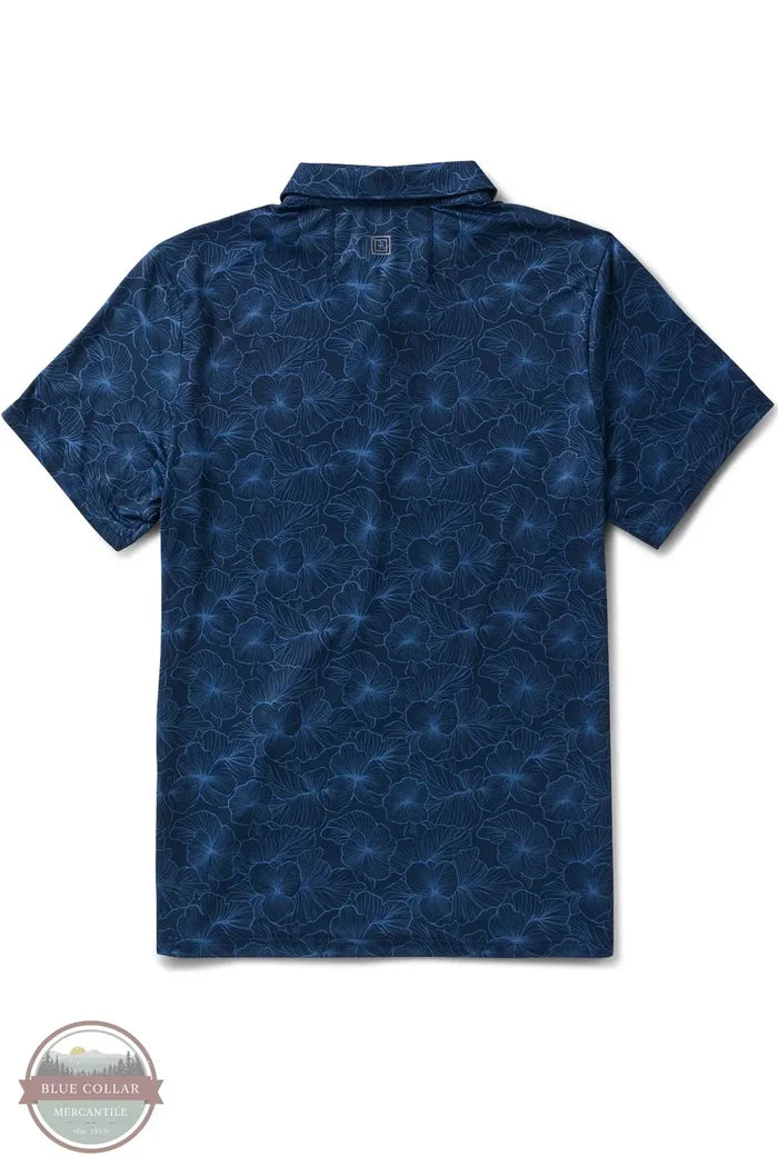 5.11 Tactical All Day Short Sleeve Polo Shirt in Pacific Navy Geobloom back view