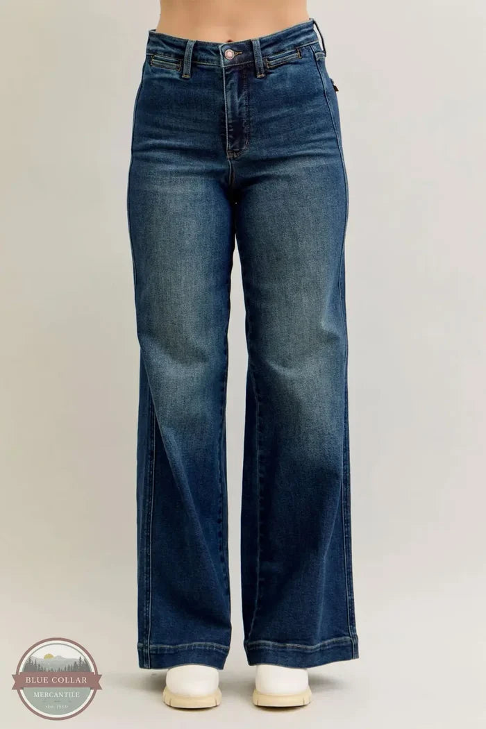 Judy Blue 881023REG High Waisted Retro Wide Leg Jean, front