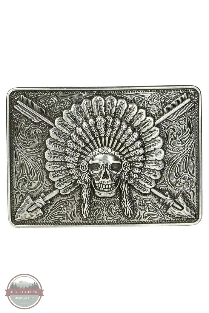 Ariat A37009 Chief Skull with Headdress Buckle Front View