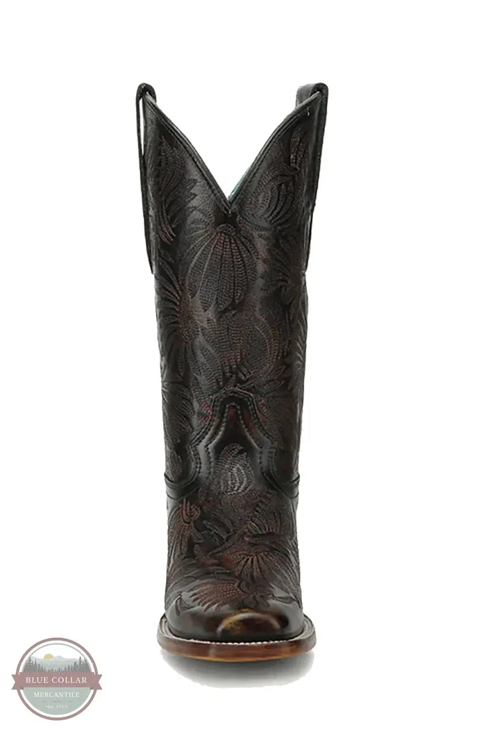 Corral A4848 - Women's Black Honey Floral Petal Embroidery Square Toe Cowboy Boots front view