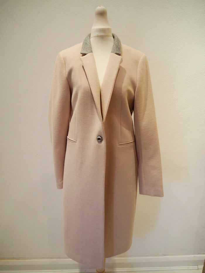 Access Pink Grey Collar Coat L