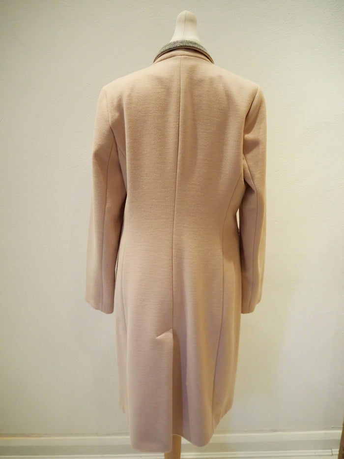 Access Pink Grey Collar Coat L