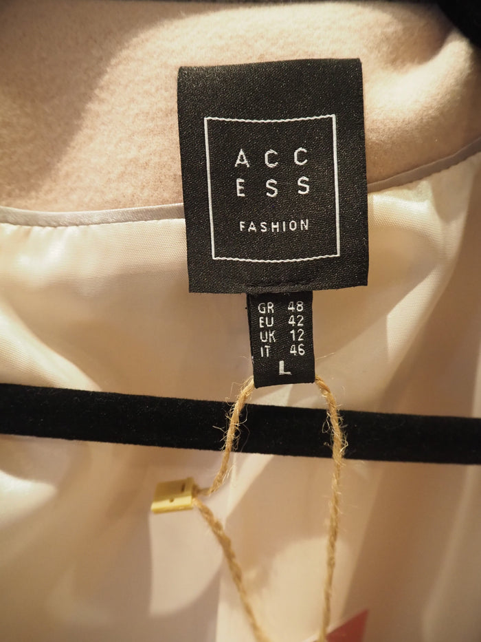 Access Pink Grey Collar Coat L