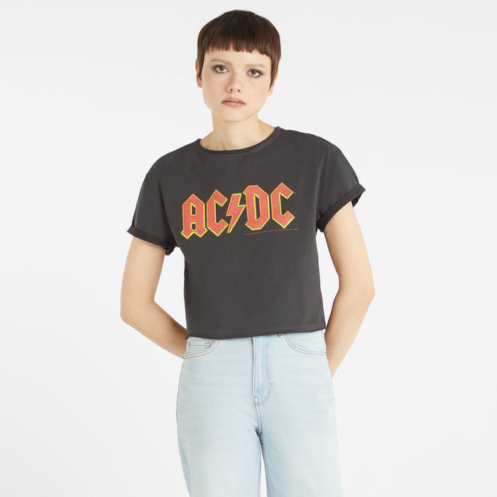 AC/DC Crop Top T Shirt - Logo Amplified