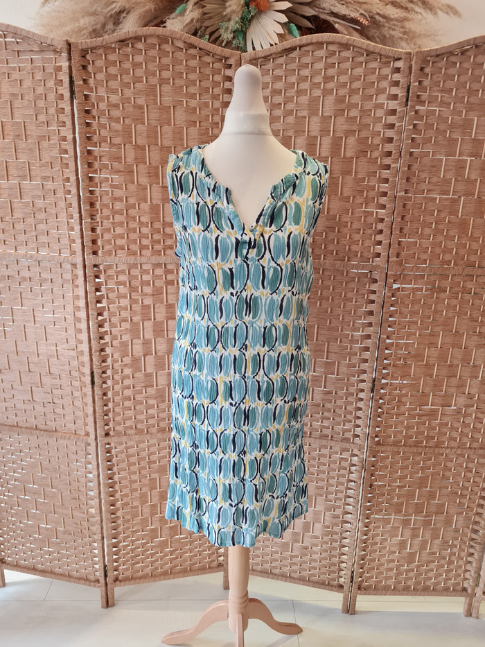Adini Blue Print Sleeveless Tunic Size Small