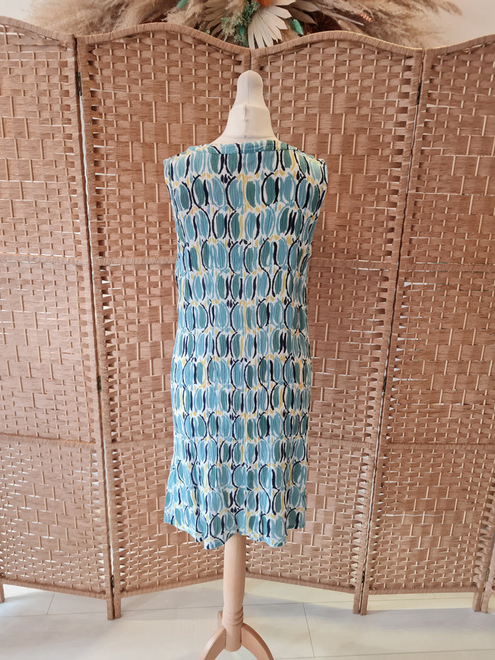Adini Blue Print Sleeveless Tunic Size Small