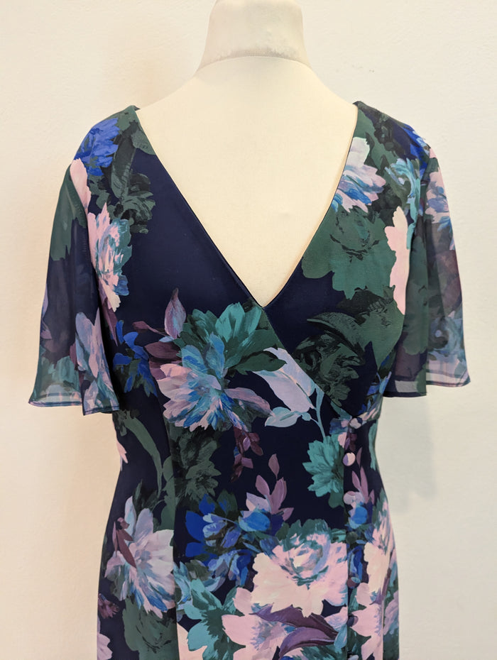 Adrianna Papell blue floral dress 10