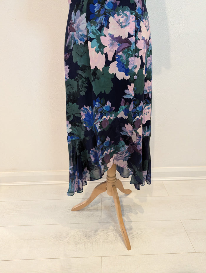 Adrianna Papell blue floral dress 10