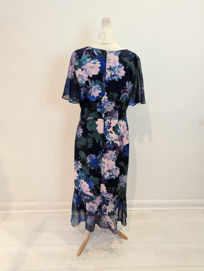 Adrianna Papell blue floral dress 10