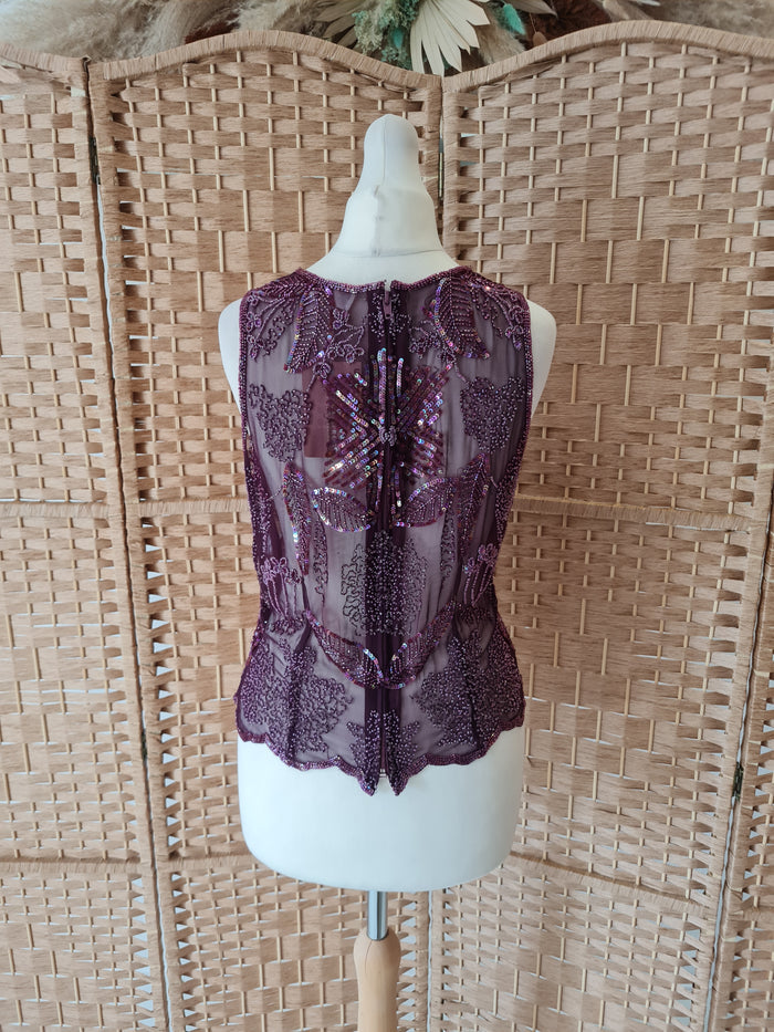 Aftershock Wine Beaded top S