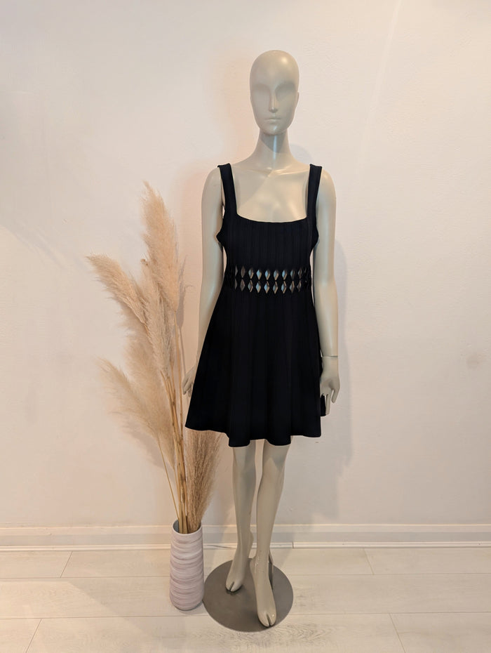 Aje Black Knit Mini Dress XL