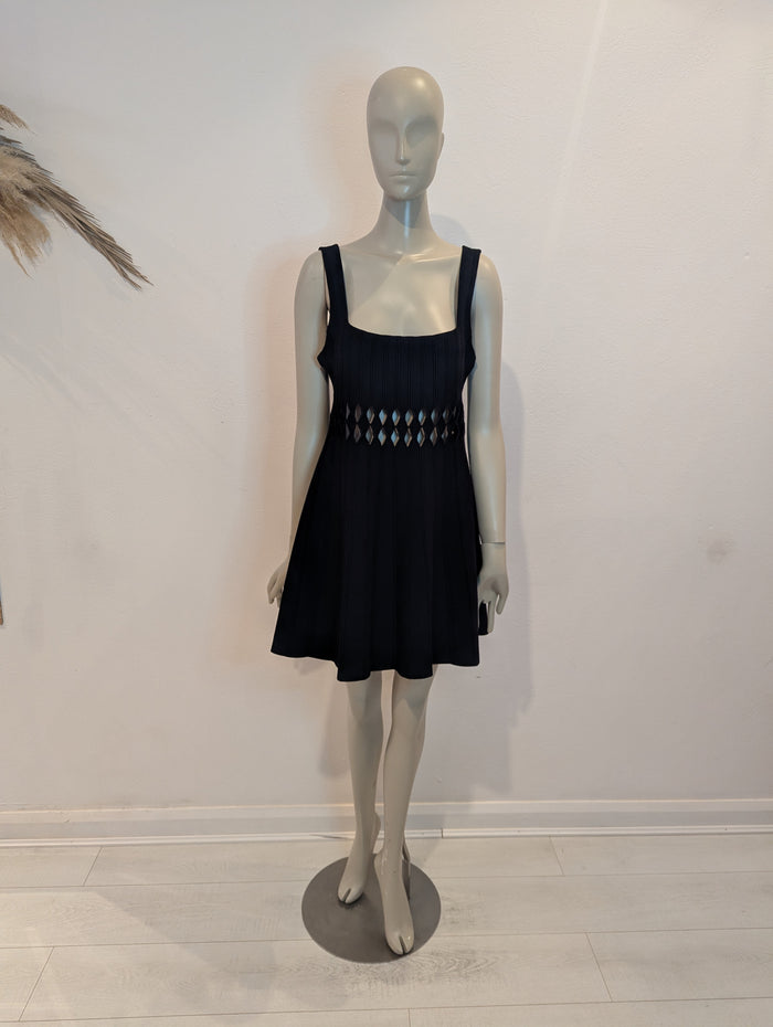 Aje Black Knit Mini Dress XL
